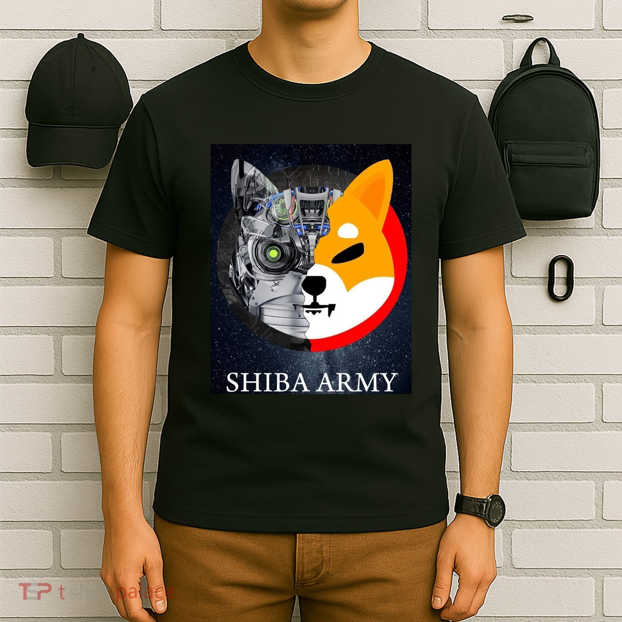 Shiba Army Terminator Dog Crypto Currency Meme T-Shirt