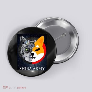 Shiba Army Terminator Dog Crypto Currency Meme Button