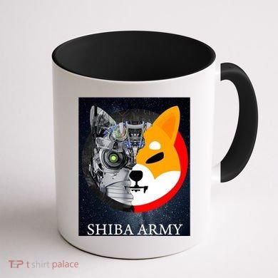 Shiba Army Terminator Dog Crypto Currency Meme Coffee Mug back