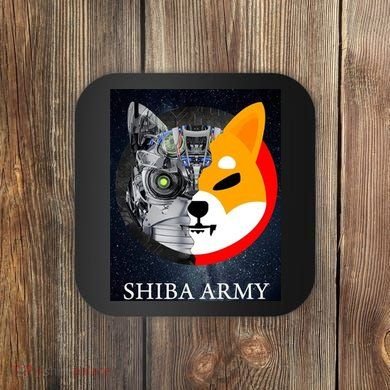Shiba Army Terminator Dog Crypto Currency Meme Coaster