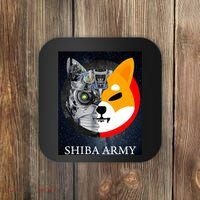 Shiba Army Terminator Dog Crypto Currency Meme Coaster thumb 0
