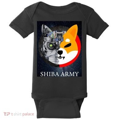 Shiba Army Terminator Dog Crypto Currency Meme Baby Bodysuit