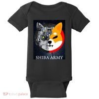 Shiba Army Terminator Dog Crypto Currency Meme Baby Bodysuit thumb 0