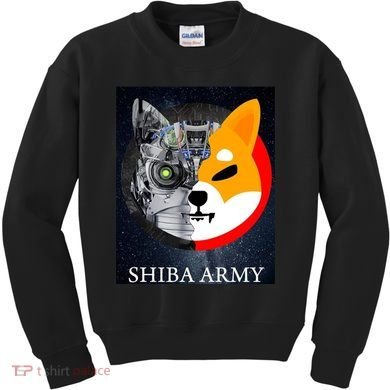 Shiba Army Terminator Dog Crypto Currency Meme Kids Sweatshirt