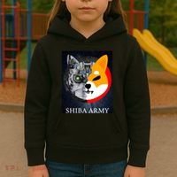 Shiba Army Terminator Dog Crypto Currency Meme Kids Hoodie thumb 3