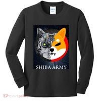 Shiba Army Terminator Dog Crypto Currency Meme Kids Long Sleeve Shirt thumb 0
