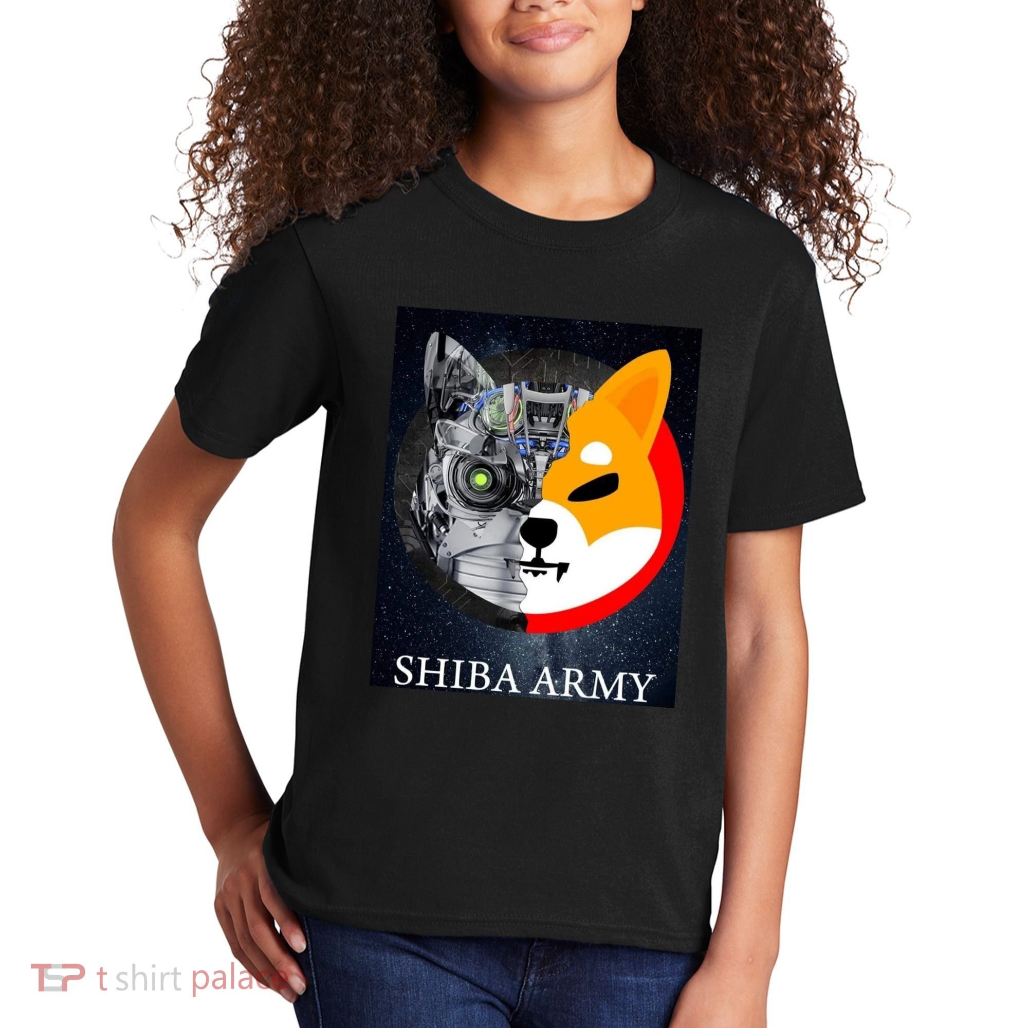 Shiba Army Terminator Dog Crypto Currency Meme Kids T-Shirt