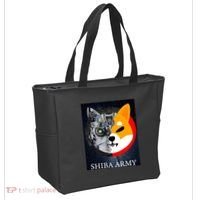 Shiba Army Terminator Dog Crypto Currency Meme Tote Bag thumb 2