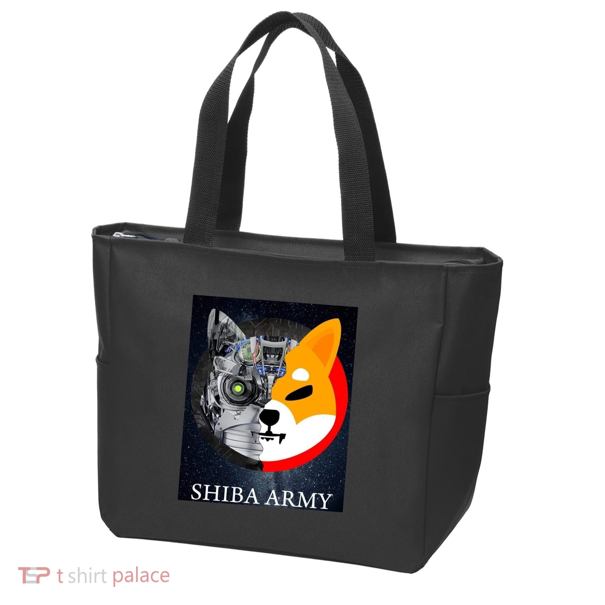 Shiba Army Terminator Dog Crypto Currency Meme Tote Bag
