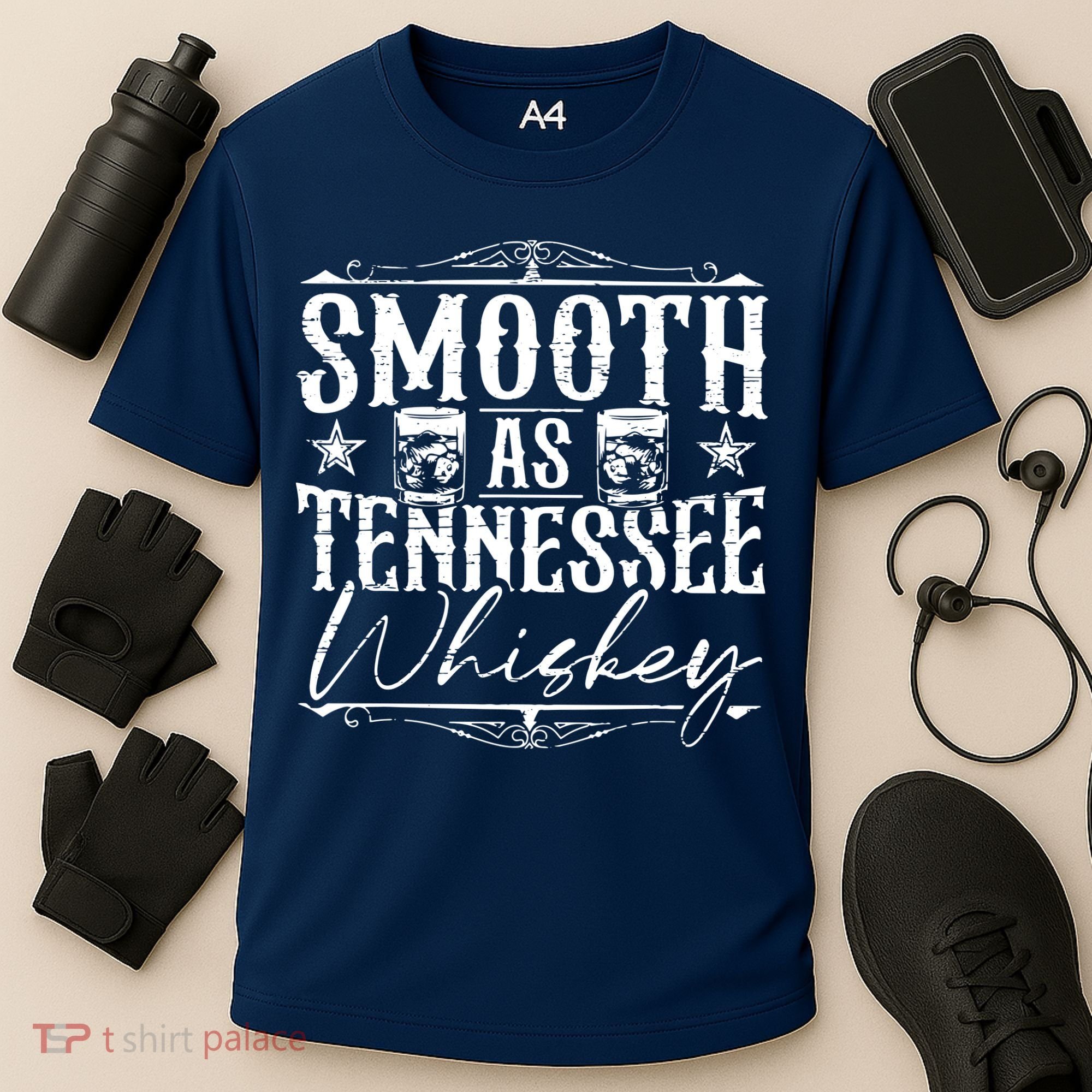 Smooth As Tennessee Whiskey Distressed Bourbon Cooling Performance Crew T-Shirt