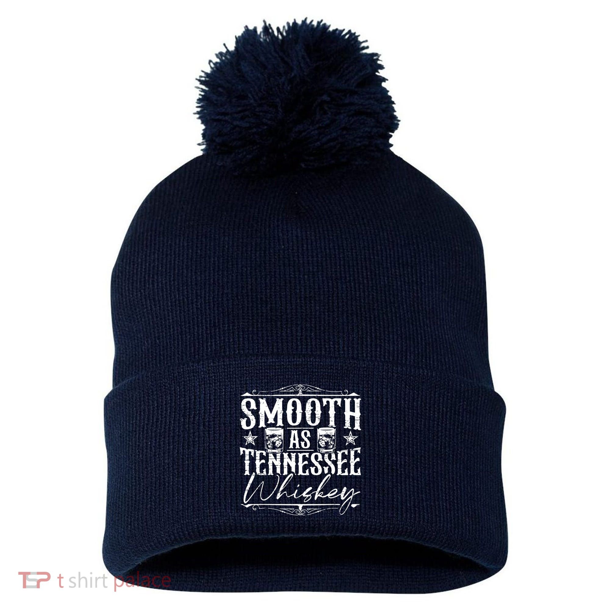 Smooth As Tennessee Whiskey Distressed Bourbon Pom Pom 12in Knit Beanie