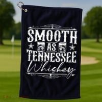 Smooth As Tennessee Whiskey Distressed Bourbon Golf Towel thumb 1