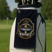 Smooth As Tennessee Whiskey Drinking Buddy Gift Idea Golf Towel thumb 2