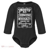Smooth As Tennessee Whiskey Sweet As Strawberry Wine Baby Long Sleeve Bodysuit thumb 0