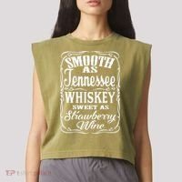 Smooth As Tennessee Whiskey Sweet As Strawberry Wine Garment-Dyed Women's Muscle Tee thumb 2