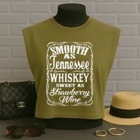 Smooth As Tennessee Whiskey Sweet As Strawberry Wine Garment-Dyed Women's Muscle Tee thumb 3