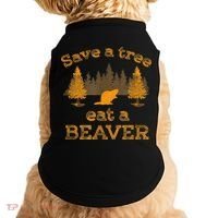 Save A Tree Eat A Beaver Funny Earth Day Doggie Tank thumb 0