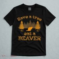 Save A Tree Eat A Beaver Funny Earth Day T-Shirt thumb 5