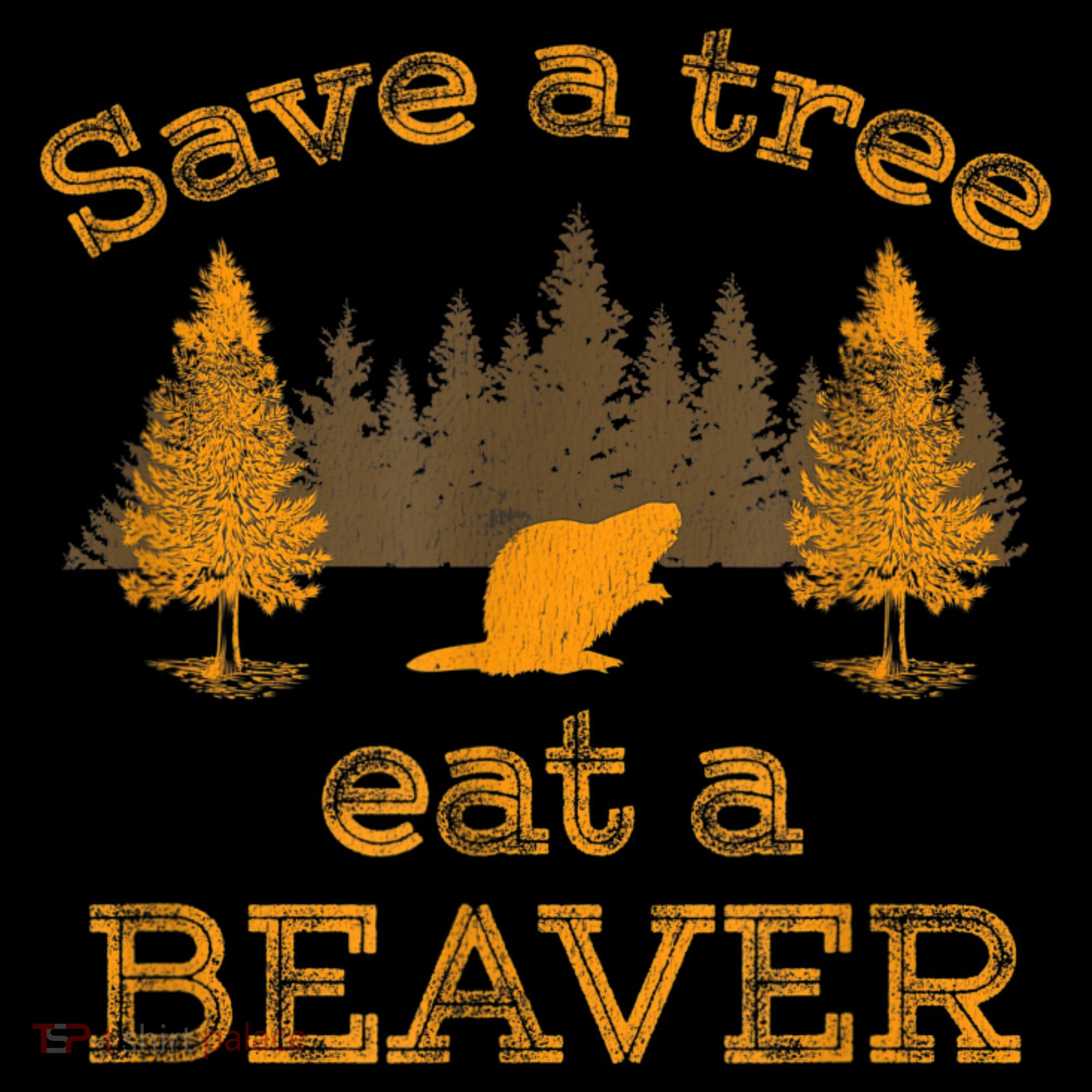 Save A Tree Eat A Beaver Funny Earth Day Coaster
