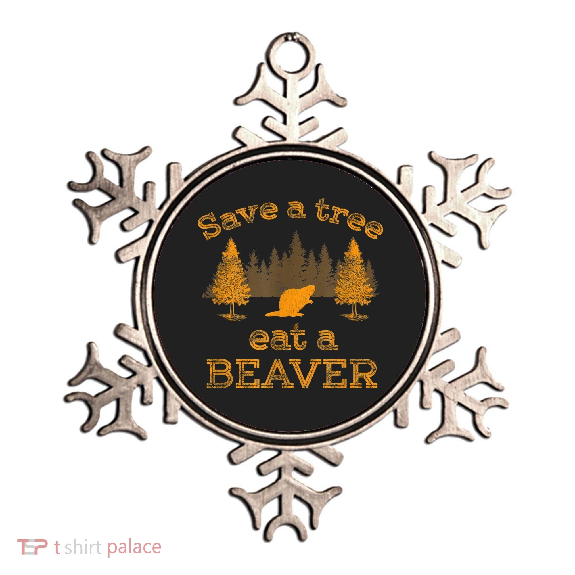 Save A Tree Eat A Beaver Funny Earth Day Ornament