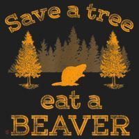 Save A Tree Eat A Beaver Funny Earth Day Golf Towel thumb 3