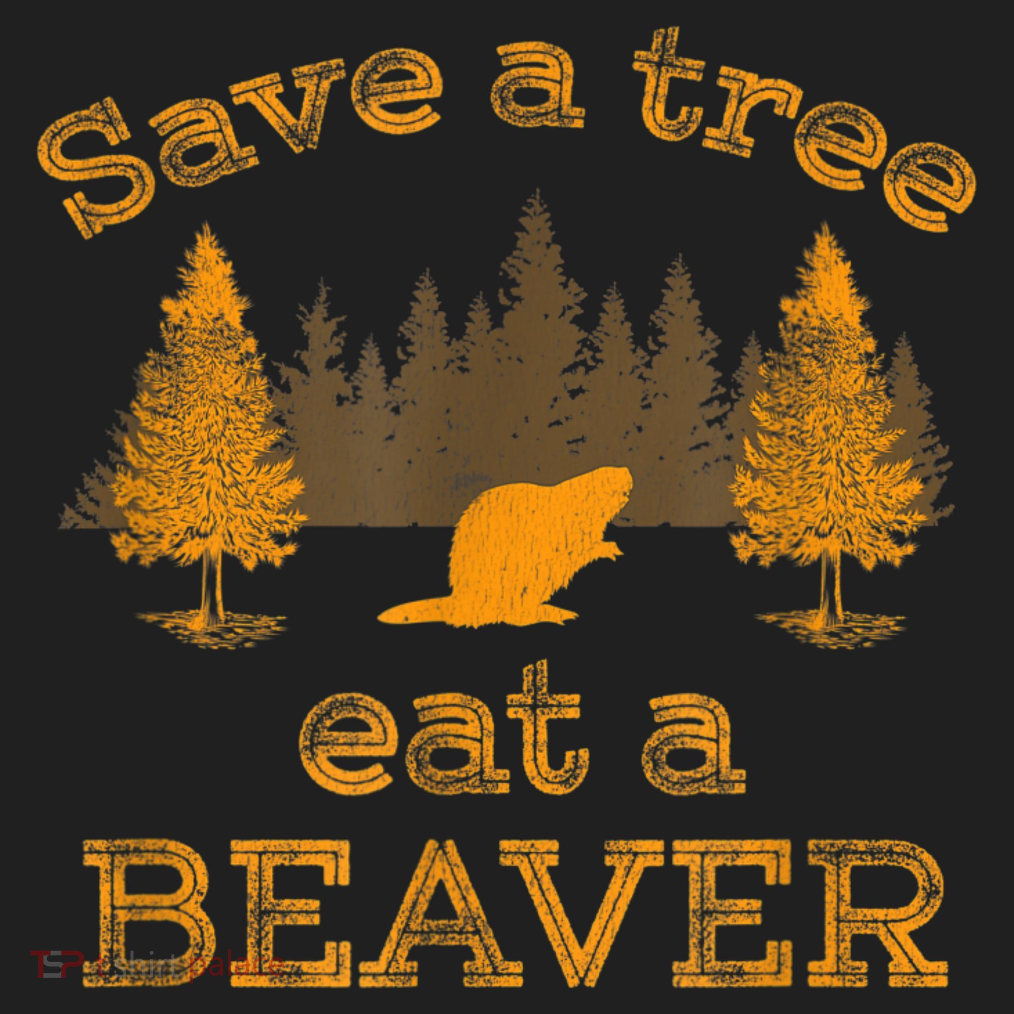 Save A Tree Eat A Beaver Funny Earth Day Golf Towel