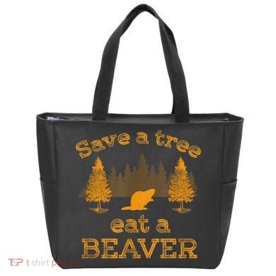 Save A Tree Eat A Beaver Funny Earth Day Tote Bag