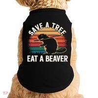 Save A Tree Eat A Beaver Cute Funny Nature Cute Gift Doggie Tank thumb 0