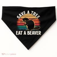 Save A Tree Eat A Beaver Cute Funny Nature Cute Gift USA-Made Doggie Bandana thumb 0