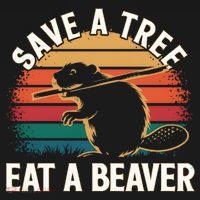 Save A Tree Eat A Beaver Cute Funny Nature Cute Gift USA-Made Doggie Bandana thumb 2
