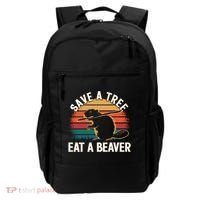 Save A Tree Eat A Beaver Cute Funny Nature Cute Gift Backpack thumb 0