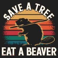 Save A Tree Eat A Beaver Cute Funny Nature Cute Gift Beanie thumb 2