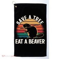 Save A Tree Eat A Beaver Cute Funny Nature Cute Gift Golf Towel thumb 0