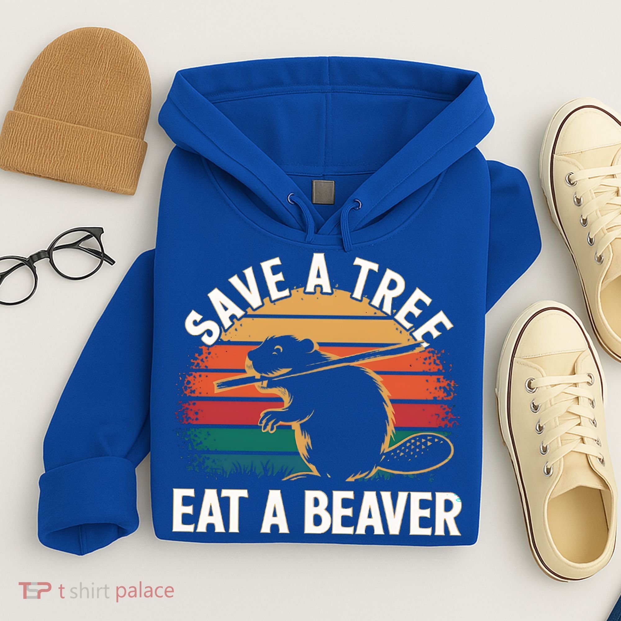 Save A Tree Eat A Beaver Cute Funny Nature Cute Gift Hoodie