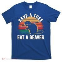 Save A Tree Eat A Beaver Cute Funny Nature Cute Gift T-Shirt thumb 0