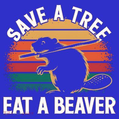 Save A Tree Eat A Beaver Cute Funny Nature Cute Gift Women's Long Sleeve Flannel Pajama Set 