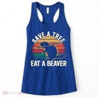 Save A Tree Eat A Beaver Cute Funny Nature Cute Gift Women's Tank Top thumb 0