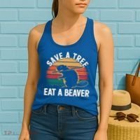 Save A Tree Eat A Beaver Cute Funny Nature Cute Gift Women's Tank Top thumb 2