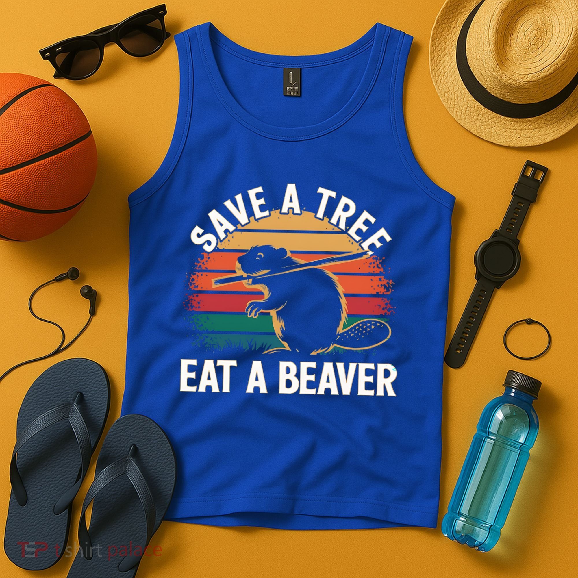 Save A Tree Eat A Beaver Cute Funny Nature Cute Gift Tank Top