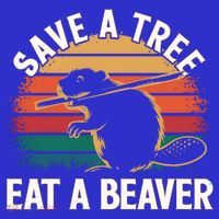 Save A Tree Eat A Beaver Cute Funny Nature Cute Gift Women's Long Sleeve Shirt thumb 2