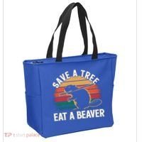 Save A Tree Eat A Beaver Cute Funny Nature Cute Gift Tote Bag thumb 2