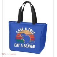 Save A Tree Eat A Beaver Cute Funny Nature Cute Gift Tote Bag thumb 3