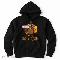 Save A Turkey Eat Pizza Funny Thanksgiving Hoodie thumb 0