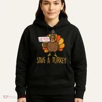 Save A Turkey Eat Pizza Funny Thanksgiving Hoodie thumb 5