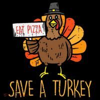 Save A Turkey Eat Pizza Funny Thanksgiving Long Sleeve Shirt thumb 2