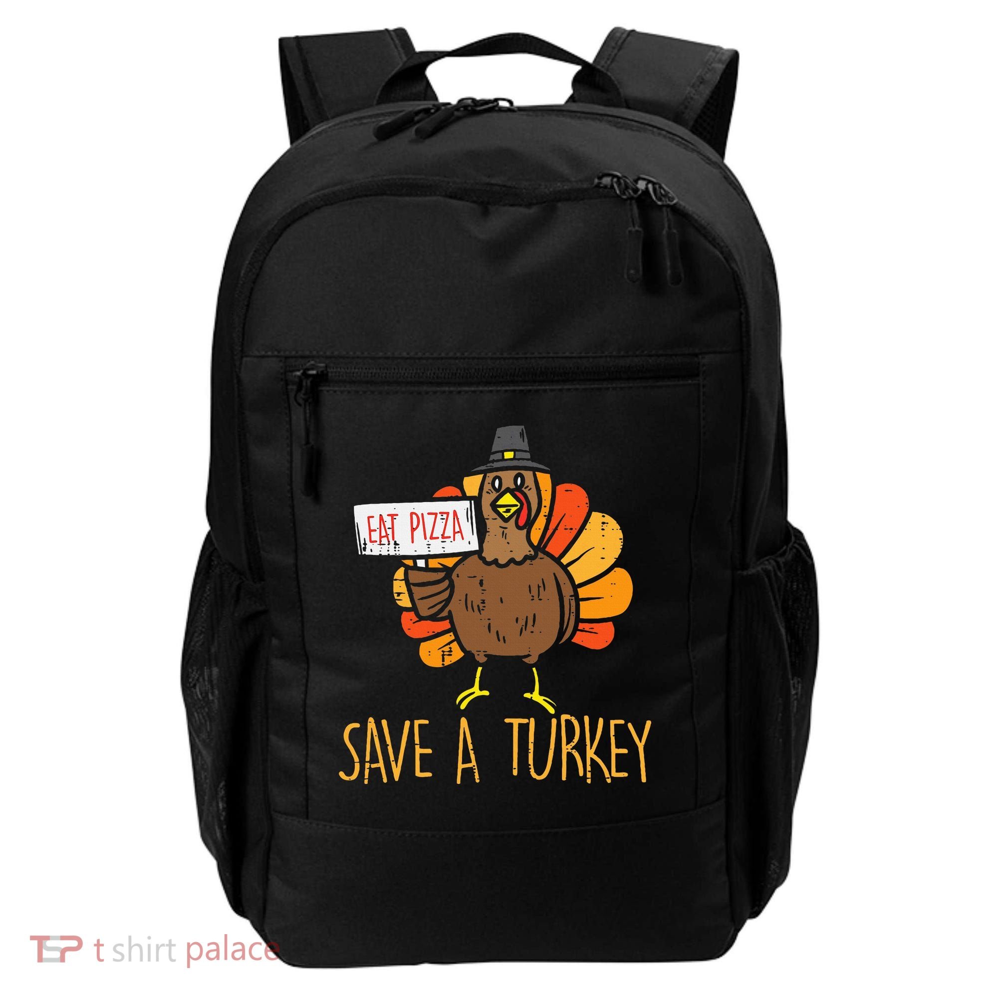 Save A Turkey Eat Pizza Funny Thanksgiving Backpack