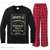 Smooth As Tennessee Whiskey Funny Humour Vacation Kids Long Sleeve Plaid Pajama Set thumb 0
