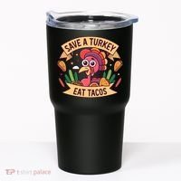 Save A Turkey Eat Tacos Funny Autumn Thanksgiving Groovy Tumbler thumb 0