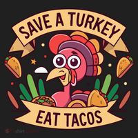 Save A Turkey Eat Tacos Funny Autumn Thanksgiving Groovy Tumbler thumb 3
