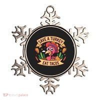Save A Turkey Eat Tacos Funny Autumn Thanksgiving Groovy Ornament thumb 0